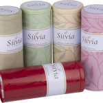 Elegant cylindrical tea tin canisters