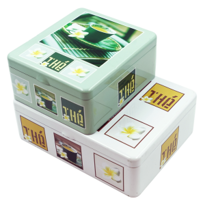 Elegant rectangular tea tins