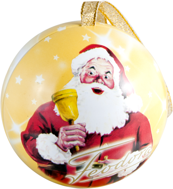 Vintage-style Santa ornament tin